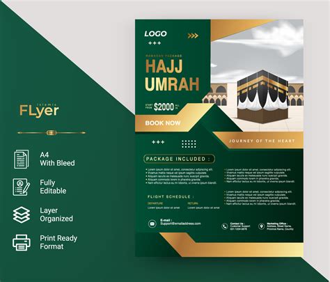 Luxury Flyer Template Design For Hajj And Umrah 10557048 Vector Art At