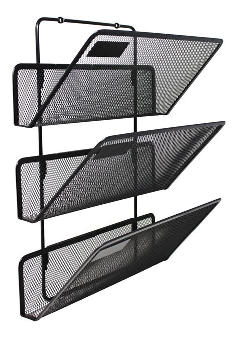 Mesh Wall Mounted Hanging Document And File Organizer 3 Compartment