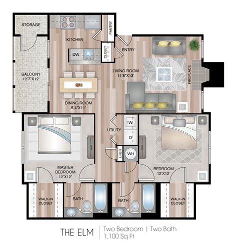 The Elm | 2 Bed Apartment | Chase Arbor Apartments