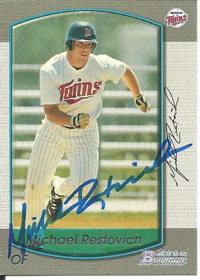 Michael Restovich Minnesota Twins Personally Autographedl Card Ebay