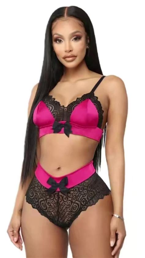 Valentines Day Sexy Lingerie Sets Women Teddy Lace Bowknot Push Up