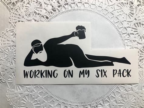 Working On My Six Pack Dad Bod Decal Etsy