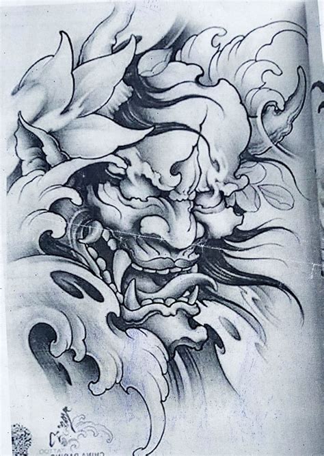 Pin By Cong Lee On Oni Masks Tattoo Japanese Style Skull Sleeve