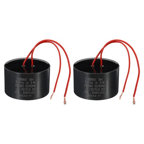 Uxcell Cbb Uf Run Capacitor Pcs Ac V Hz With Red Wires