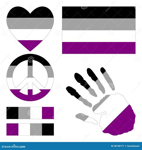 Asexual Pride Flag Symbol Of Lgbt Community Vector Flag Sexual Identity Easy To Edit Template