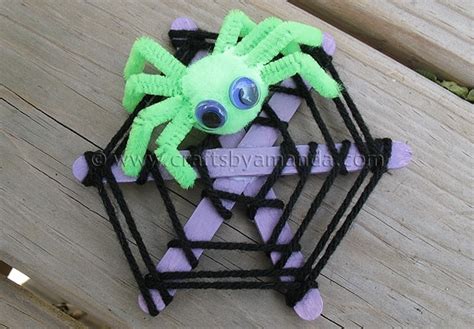 Craft Stick Spider Web - Crafts by Amanda