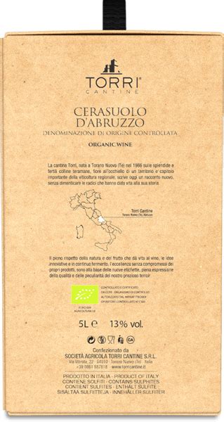 Cerasuolo D Abruzzo DOC In Bag In Box 5L Torri Cantine Store IT