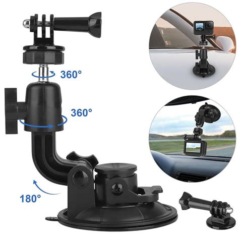 Action Camera Suction Cup Mount Degrees Car Windshield Camera