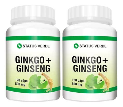 Suplemento en cápsula Status Verde Ginkgo Ginseng 500mg vitaminas en