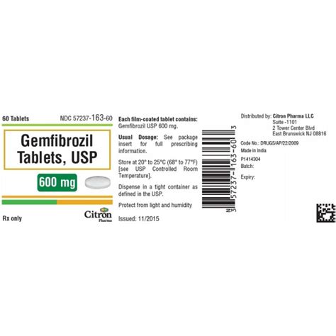 GEMFIBROZIL 600MG - RX Products