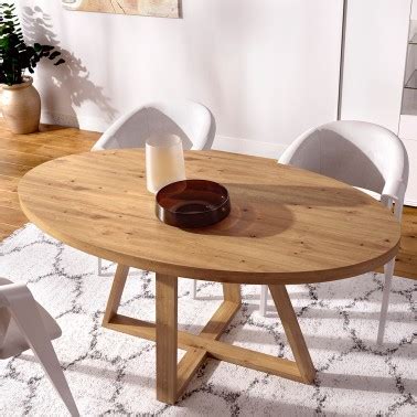 Mesa De Comedor Ovalada 120x90 Cm Patas Madera UDO