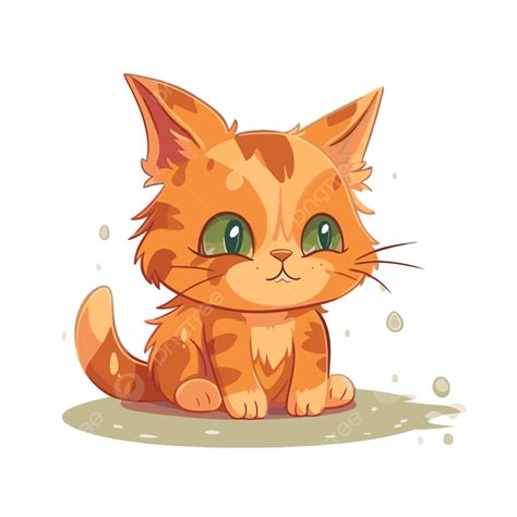 Gato Laranja PNG Adesivo Clipart Pequeno Gato Malhado Laranja