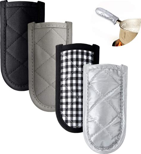 Amazon Lodge Striped Hot Handle Holders Mitts Set Of Pot Handle Sleeve Home Kitchen
