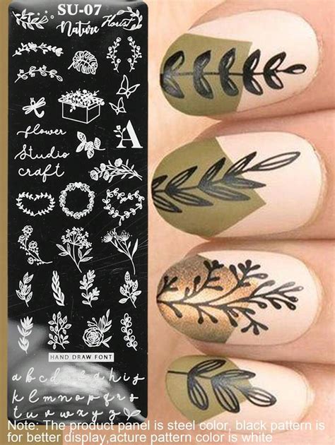 Plaque D Estampage Pour Nail Art Dessin D T Feuilles Mod Les De