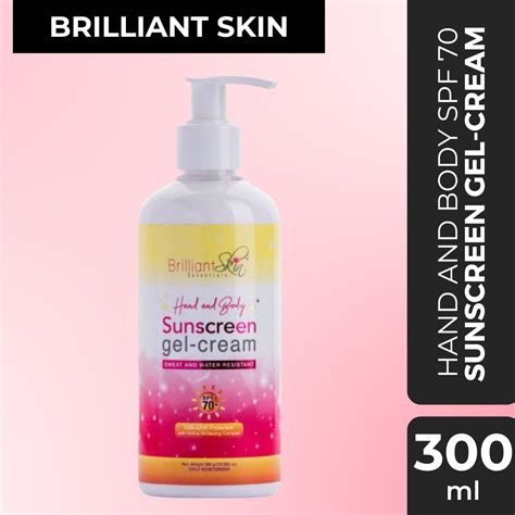 Authentic Brilliant Skin Hand And Body Sunscreen Gel Cream Spf 70 300 Grams Beauty