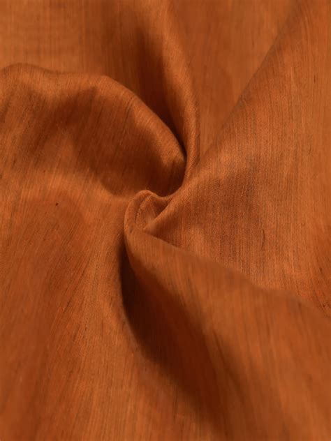 Chanderi Silk Slub Rust Plain Solid Colour Width Fabric Source Fabrics