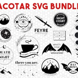 ACOTAR Svg Bundle ACOTAR Files Cricut 15 ACOTAR Designs Etsy Australia