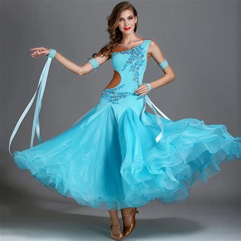 Fashion Women Ballroom Dance Competition Dresses Rhinestone Standard