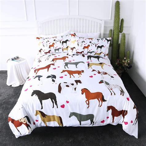 Arightex Horse Bedding Kids Girls Pretty Ponies Duvet Cover