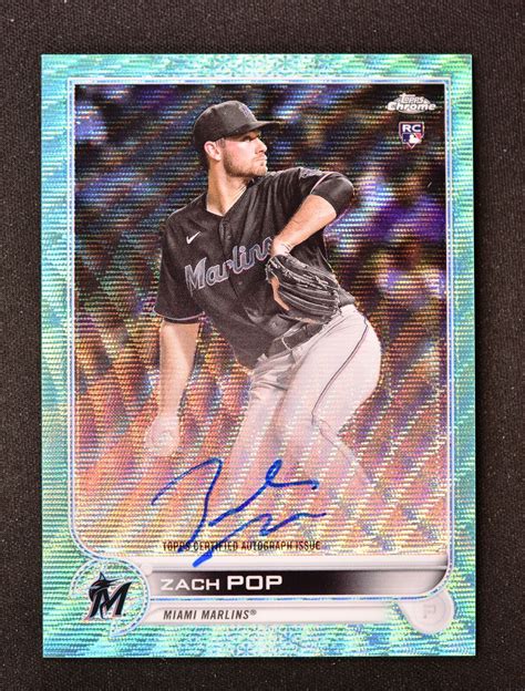 2022 Topps Chrome Rookie Auto Aqua Wave RA ZP Zach Pop 199 Miami