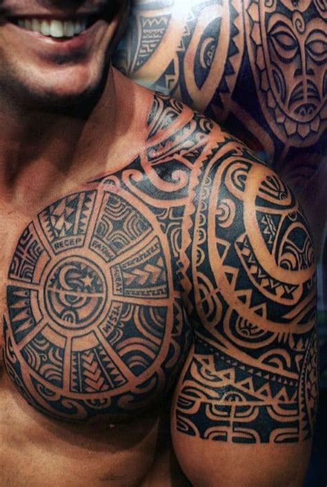 50 Tribal Chest Tattoos For Men Masculine Design Ideas