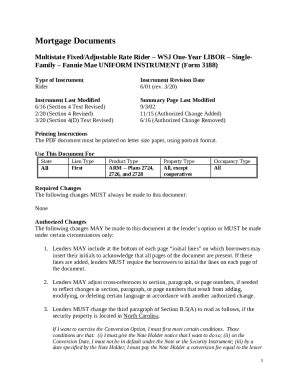 Multistate Riders And Addenda 3188 Word Fannie Mae Doc Template