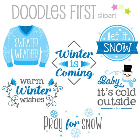 Winter Quotes Clip Art Set – Daily Art Hub // Graphics, Alphabets & SVG