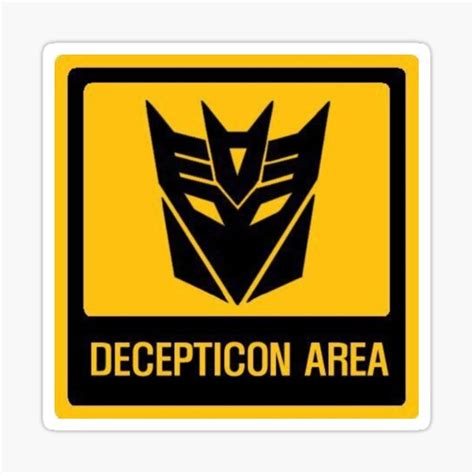 "Decepticon Area" Sticker by BeeRyeCrafts | Redbubble