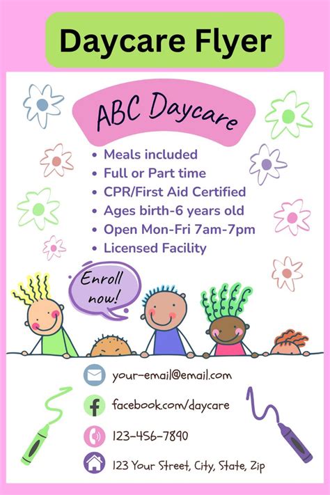 A Flyer For The Day Care Flyer