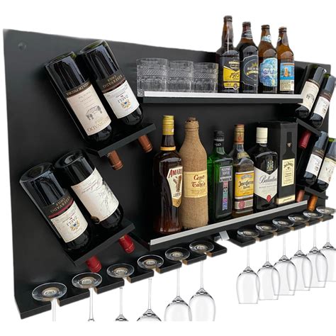 Bar de Parede Adega Grande 1 20x60 Vinhos Garrafas Whisky Taças Abridor