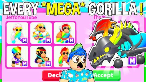 I Traded Every Mega Neon Gorilla Fairground Pet In Adopt Me Roblox