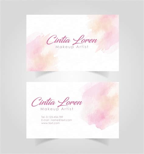 Premium Vector Business Card With Watercolor Stains Template