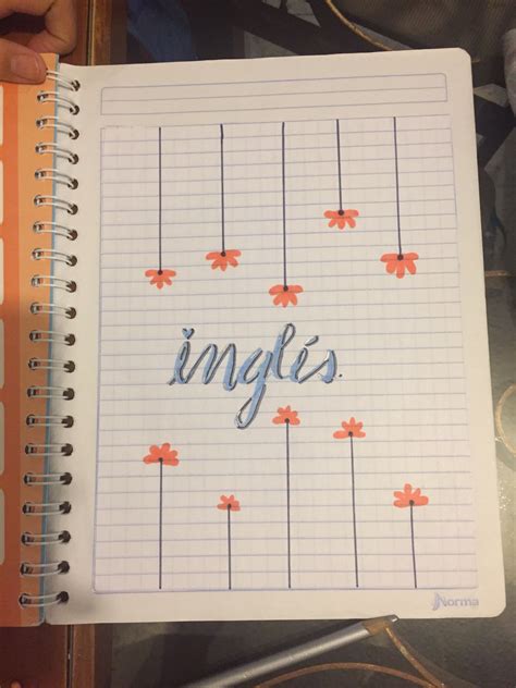 Beautiful Portada For Your English Notebook Bullet Journal School