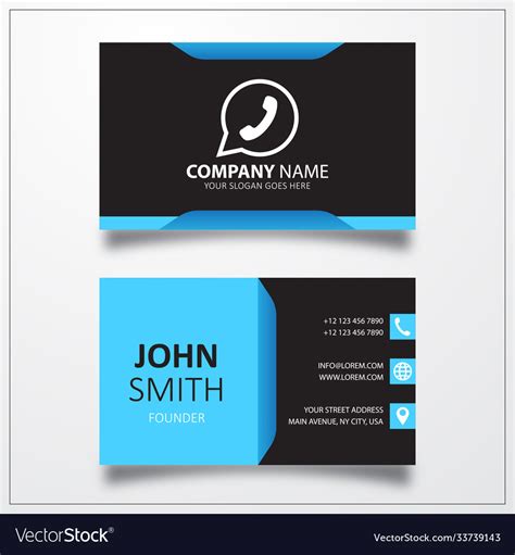 Call icon business card template Royalty Free Vector Image