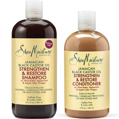 Shea Moisture Strengthen and Restore Shampoo and Conditioner; Promotes ...