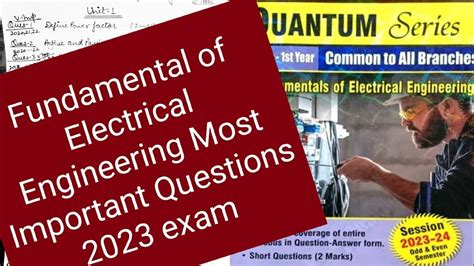 Fundamentals Of Electrical Engineering Most Important Questions Aktu