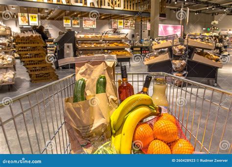 Grocery Cart In Supermarket Stock Image Image Of Cart Consumption