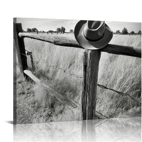 COMIO Black And White Western Decor Cowboy Wall Art For Men S Bedroom