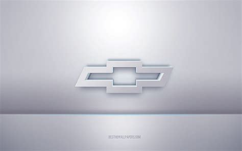 Chevrolet 3d white logo, gray background, Chevrolet logo, creative 3d ...