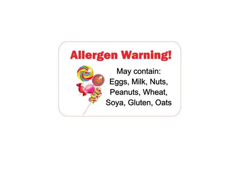 Food Allergen Labels, Allergen Food Stickers, Food Allergen Warning ...