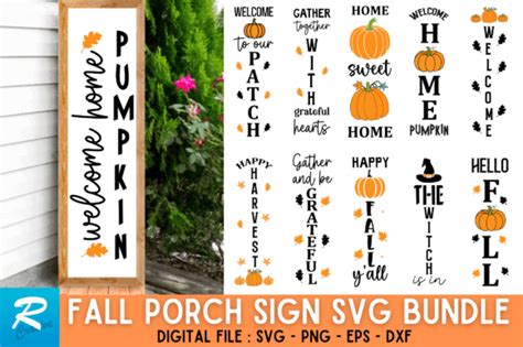 Fall Porch Sign SVG Bundle Graphic By Regulrcrative Creative Fabrica