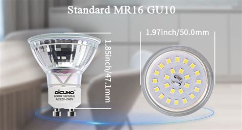 DiCUNO GU10 LED Bulbs Cool White 6000K 5W 600LM 50W Halogen