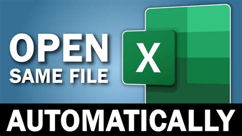 How To Open The Same File Every Time Excel Starts Youtube