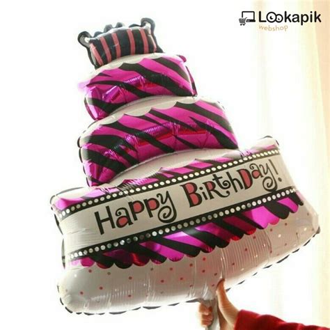 Balon Happy Birthday Torta Lookapik