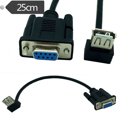 Rs232 Db9 Female Jack To Usb A Female Serial Cable Adapter Converter Lead 25cm Ebay