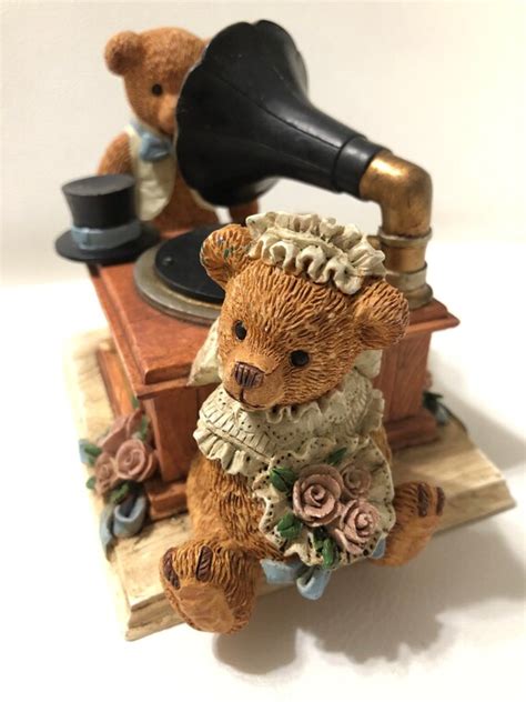 S Vintage The Brownstone Teddy Bears Music Box Musicbox Etsy