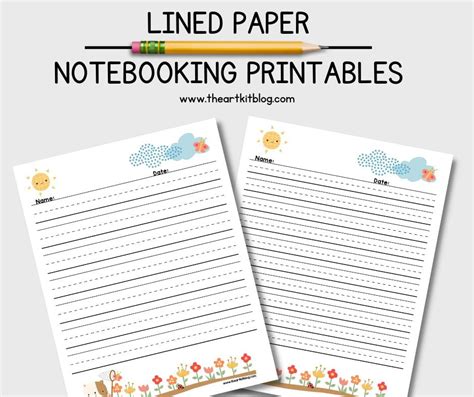 Cute Lined Handwriting Paper For Spring Free Printable Pdf The Art Kit