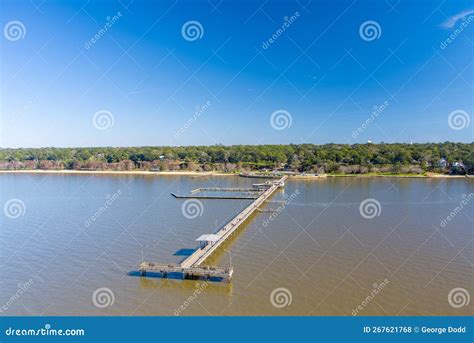 Aerial View of the Fairhope, Alabama Municipal Pier on Mobile Bay in ...