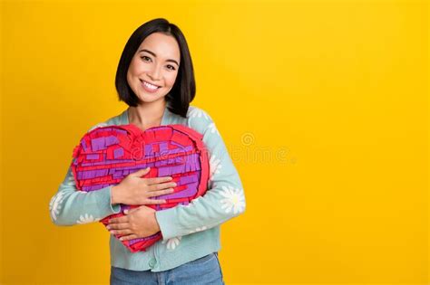 Portrait Of Good Mood Gorgeous Lovely Girl With Straight Hairdo Wear