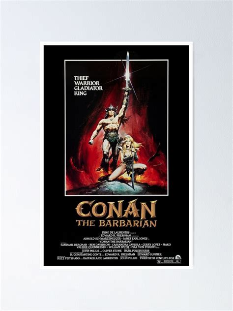 "Conan the Barbarian by Arnold Schwarzenegger Movie Poster" Poster for Sale by PeacefulRiver ...